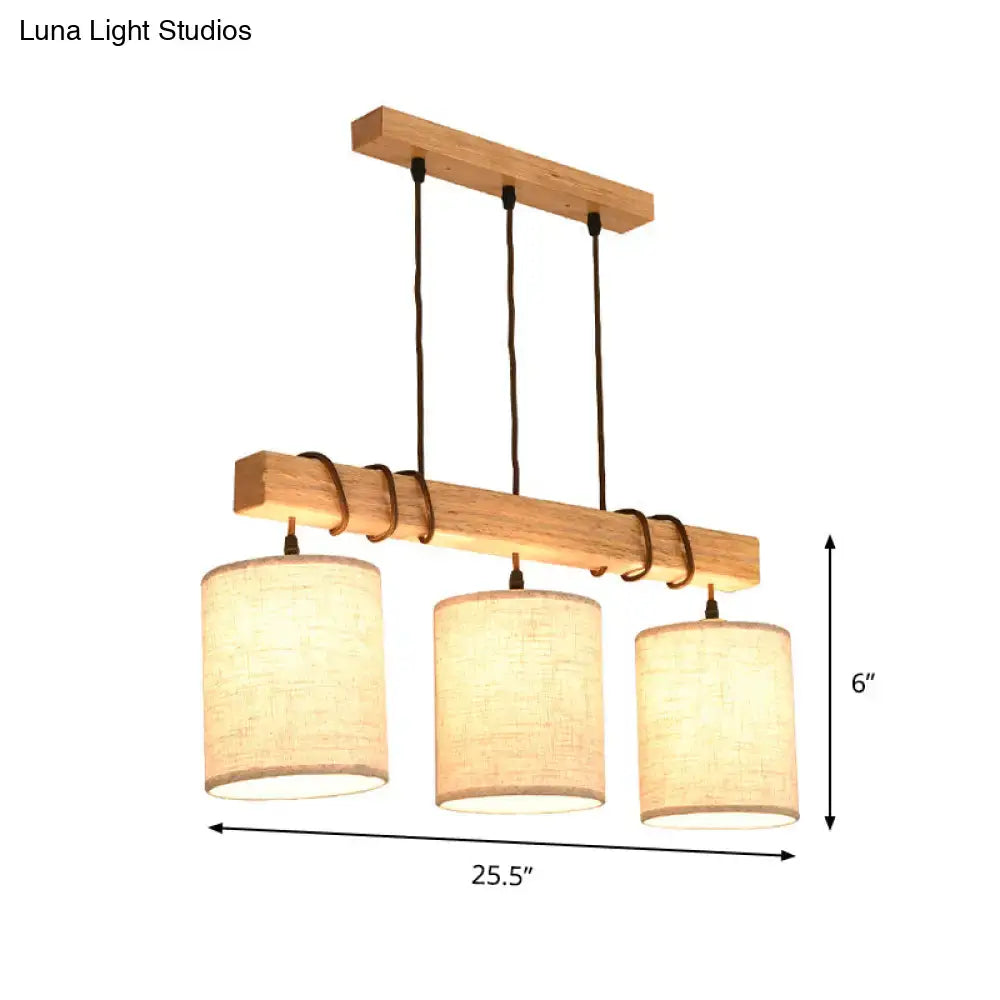 Wood Fabric Island Fixture