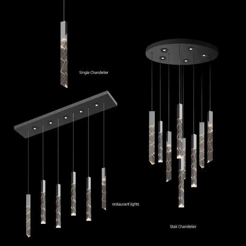 Crystal Column LED Chandelier