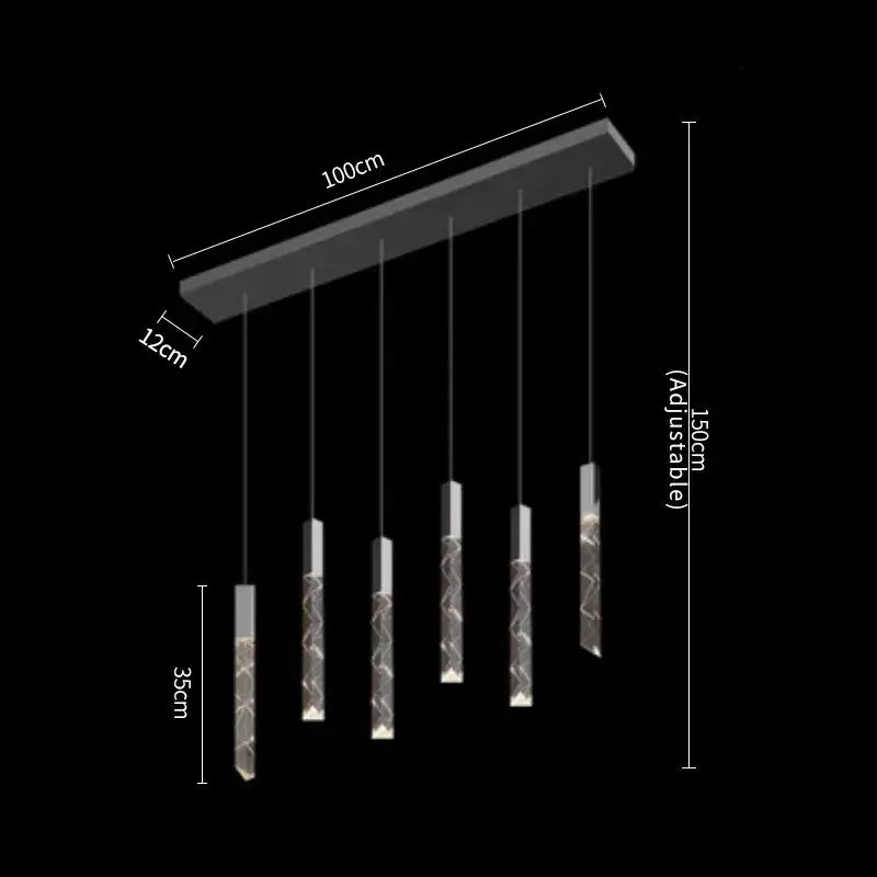 Crystal Column LED Chandelier