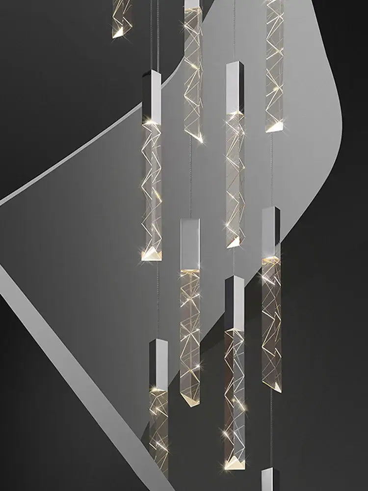 Crystal Column LED Chandelier