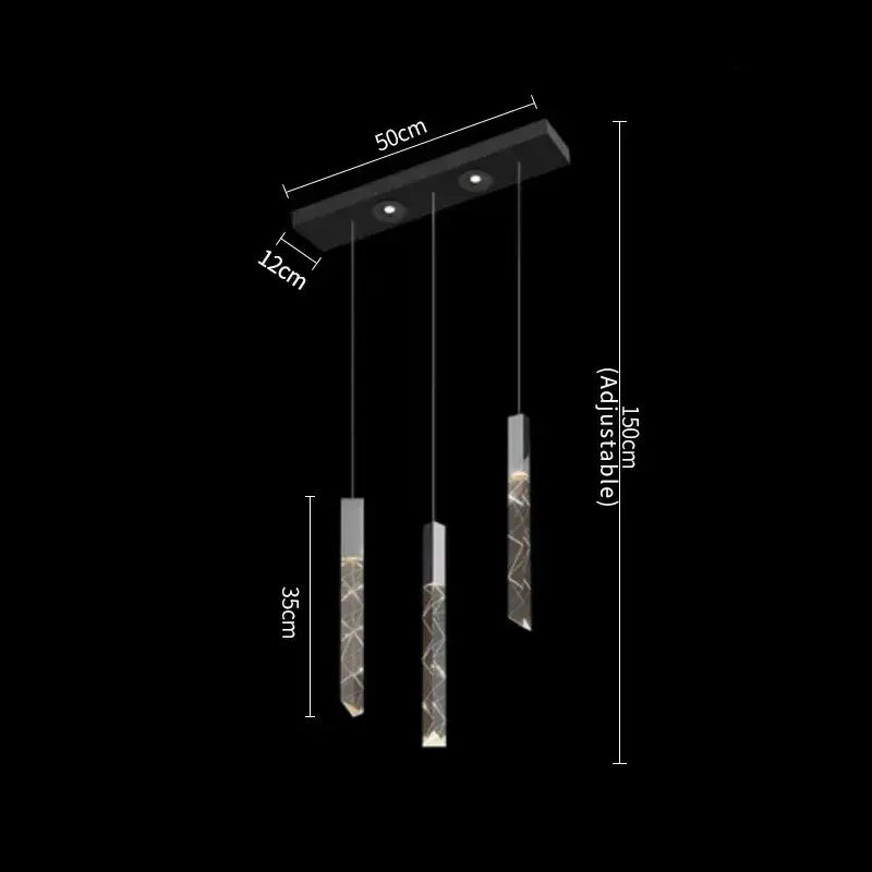 Crystal Column LED Chandelier
