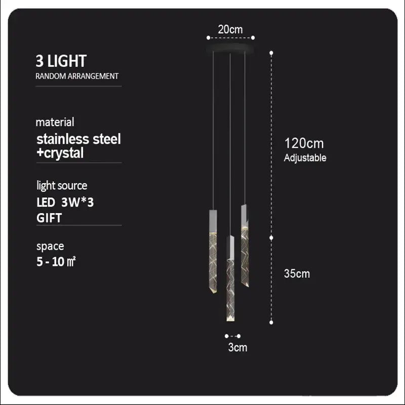 Crystal Column LED Chandelier