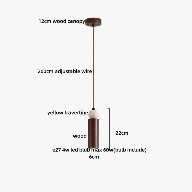 Travertine Iron Pendant Light