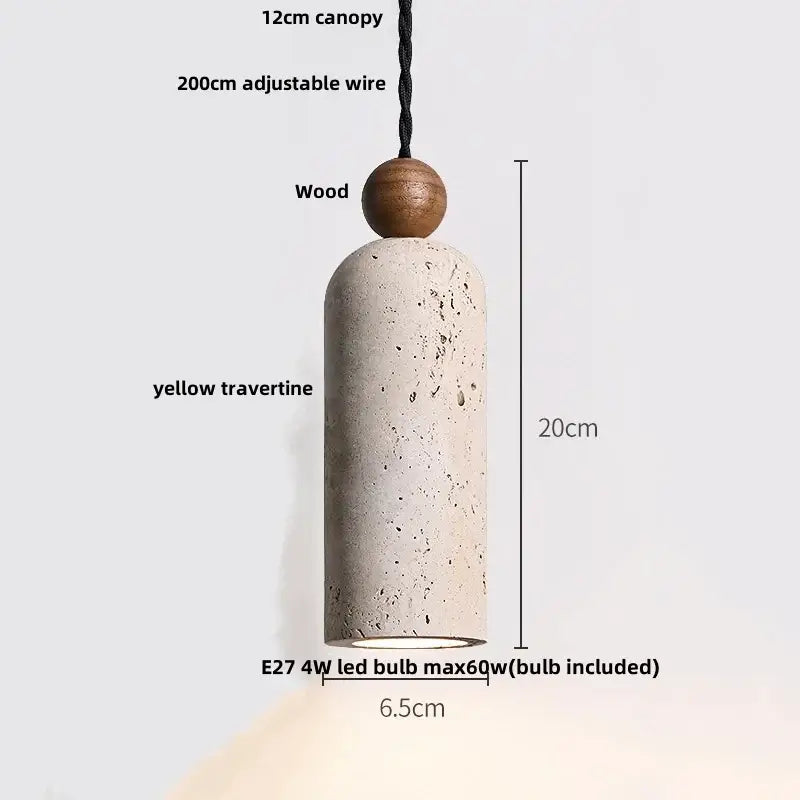 Travertine Iron Pendant Light