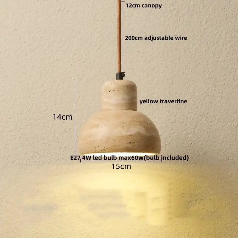 Travertine Iron Pendant Light