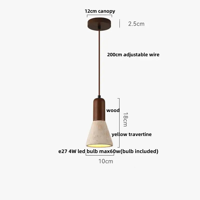 Travertine Iron Pendant Light
