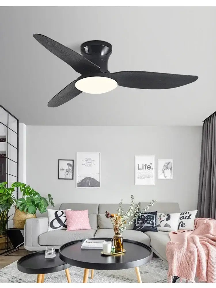 White Wood 40-Inch Minimalist Ceiling Fan