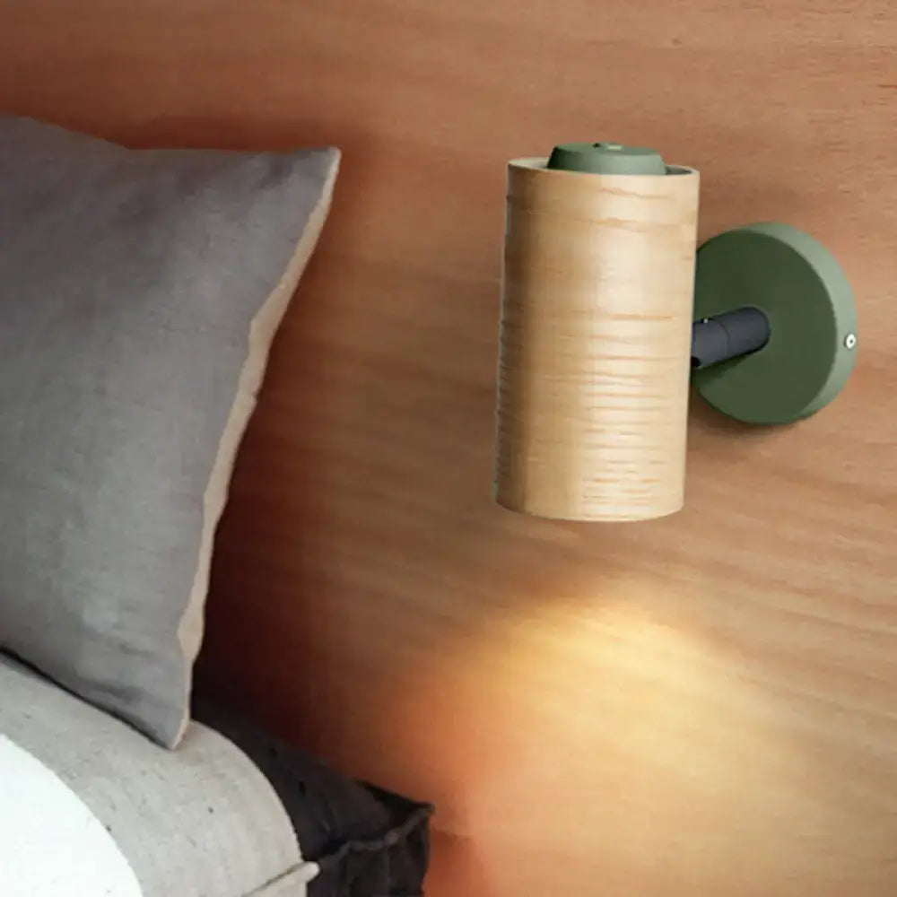 Yellow Green Wood Metal Wall Sconce