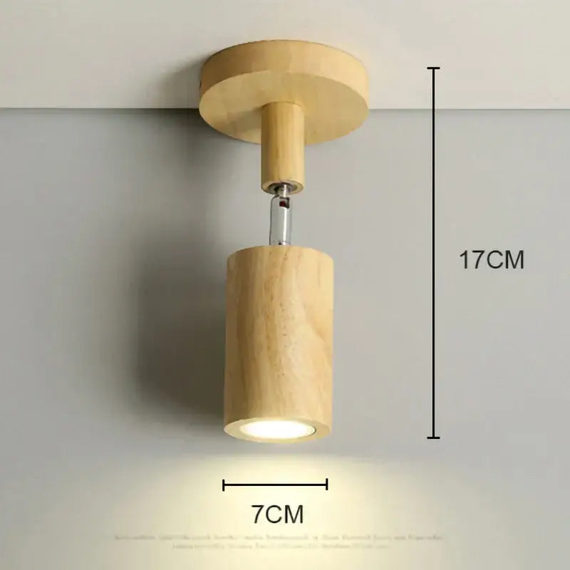 Wood Two-Head Ceiling Light
