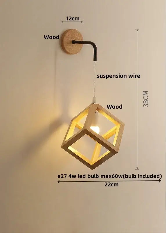 Wood Cube Wall Sconce