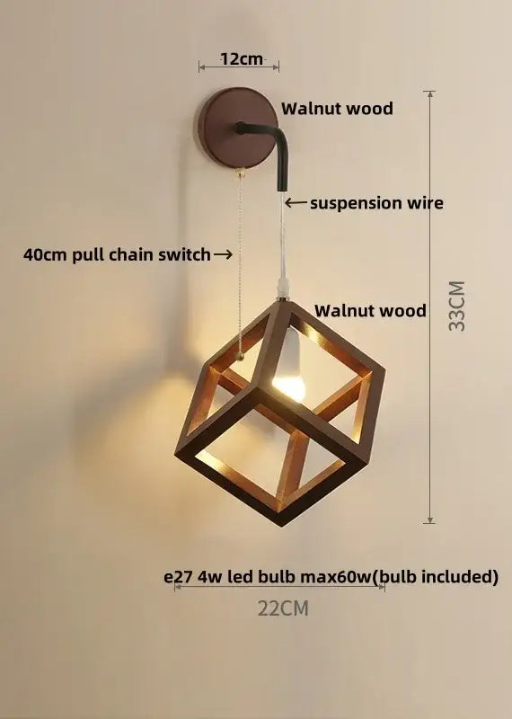 Wood Cube Wall Sconce