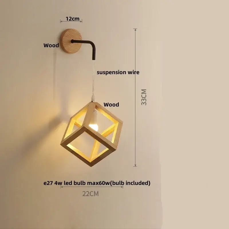 Wood Cube Wall Sconce