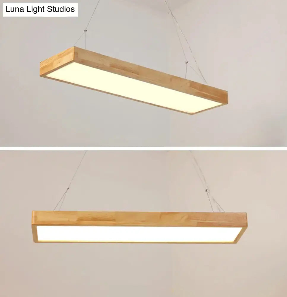 Wood Rectangle Ceiling Light