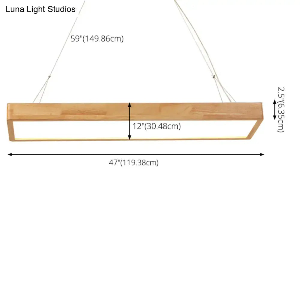 Wood Rectangle Ceiling Light