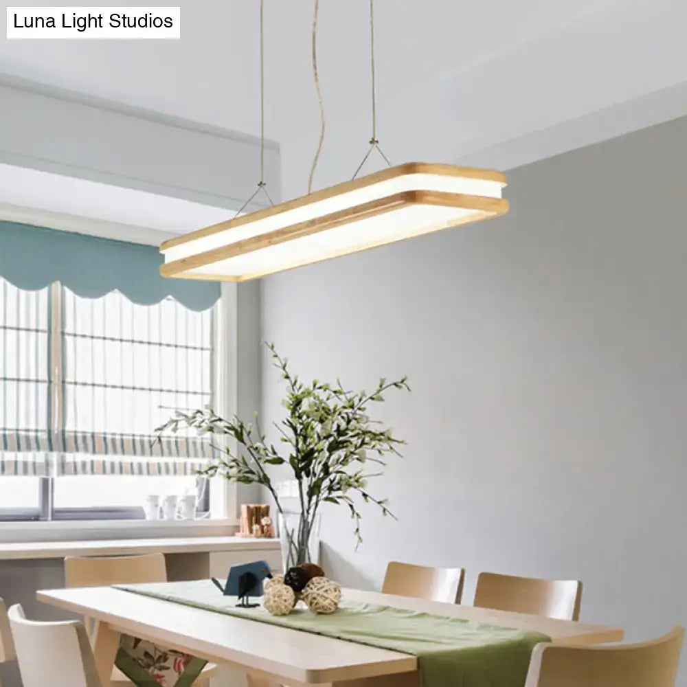Wood Rectangular Island Lamp
