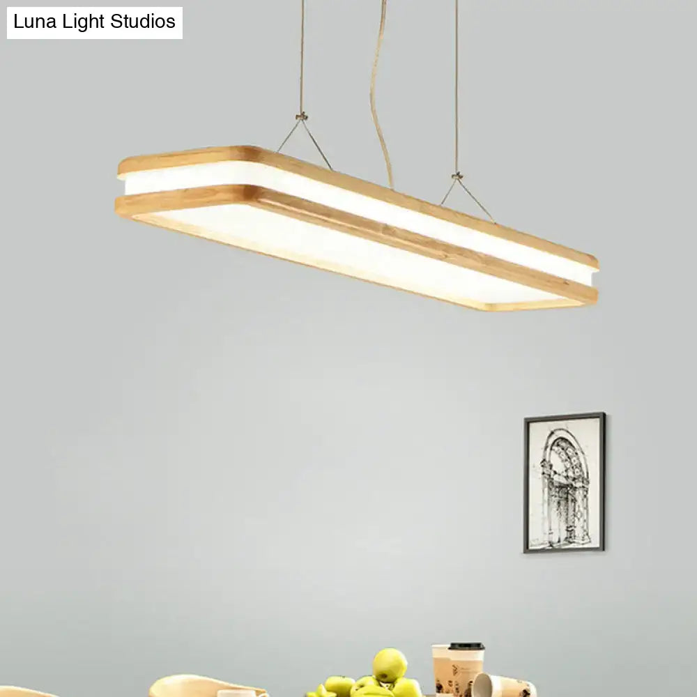 Wood Rectangular Island Lamp