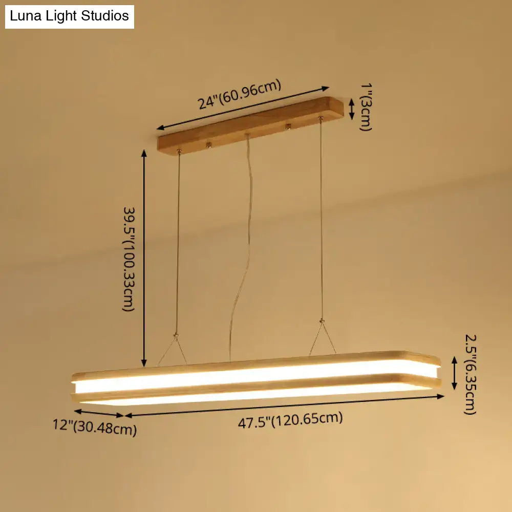 Wood Rectangular Island Lamp