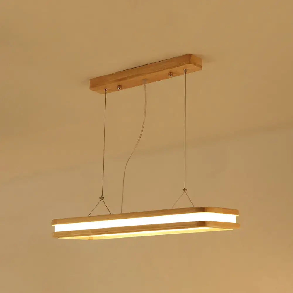 Wood Rectangular Island Lamp