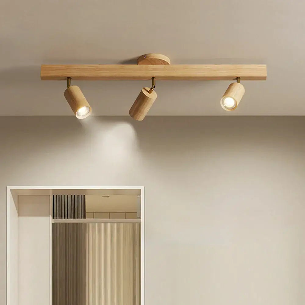 Wood Adjustable Ceiling Lamp