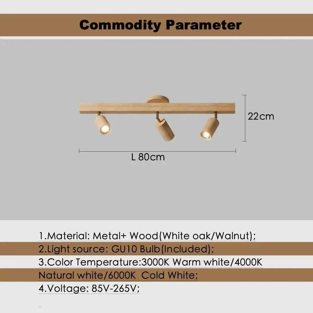 Wood Adjustable Ceiling Lamp