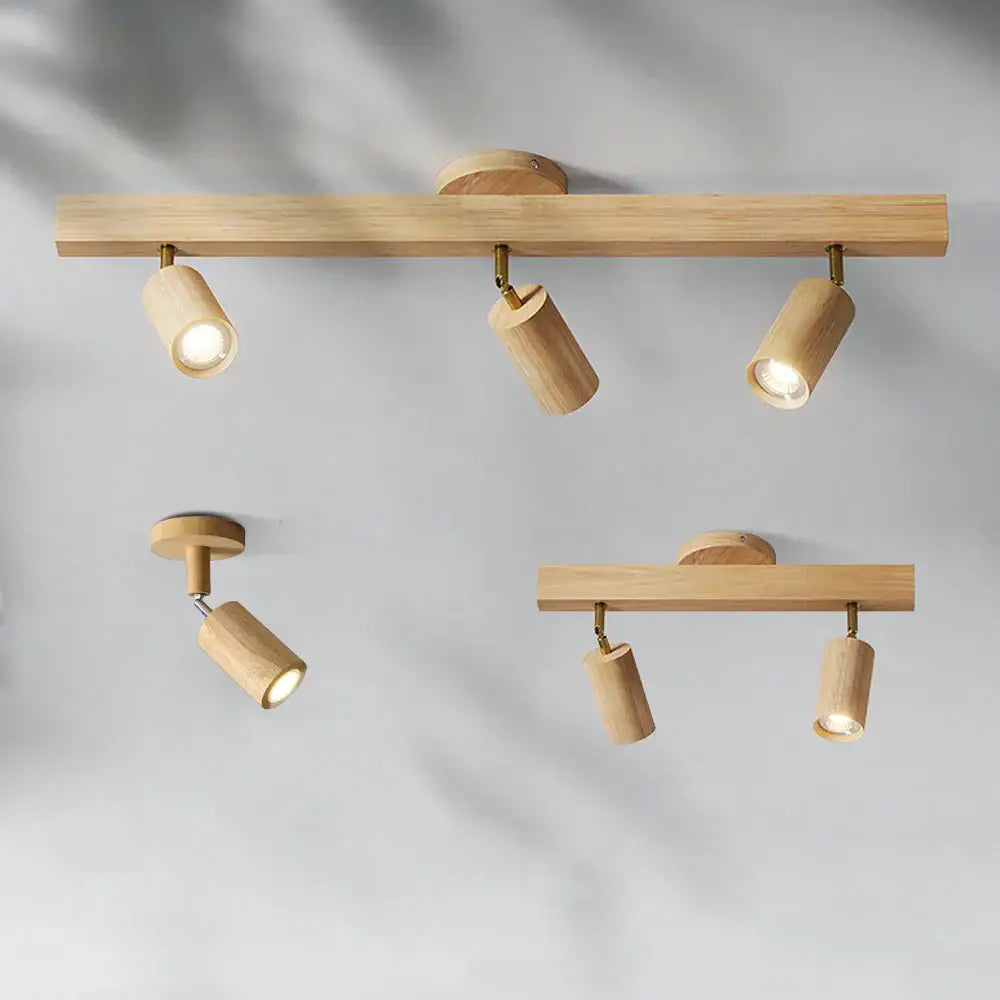 Wood Adjustable Ceiling Lamp