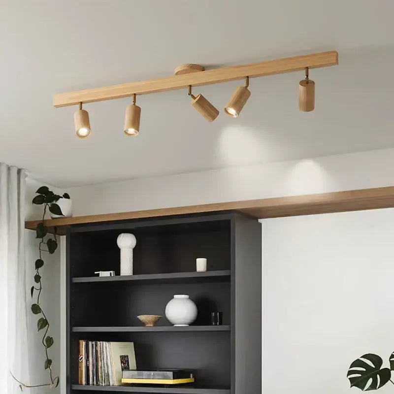 Wood Adjustable Ceiling Lamp