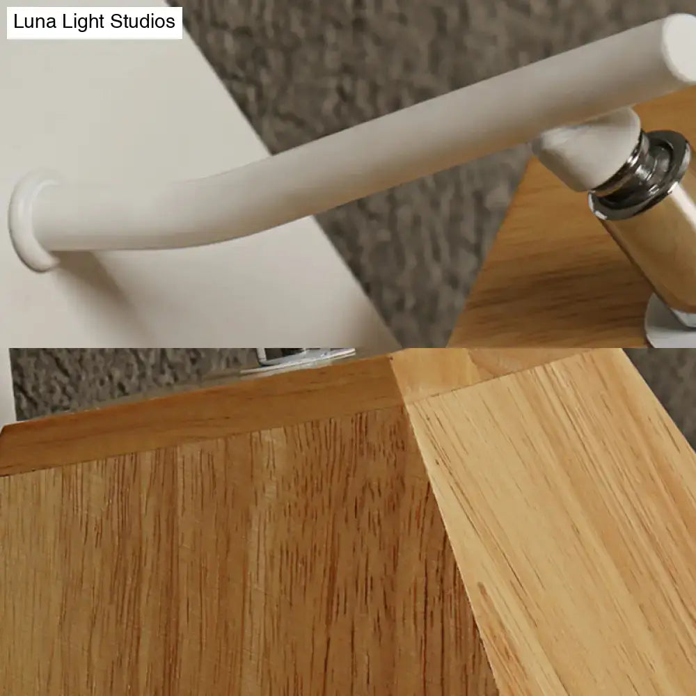Beige Wood Trapezoid Sconce