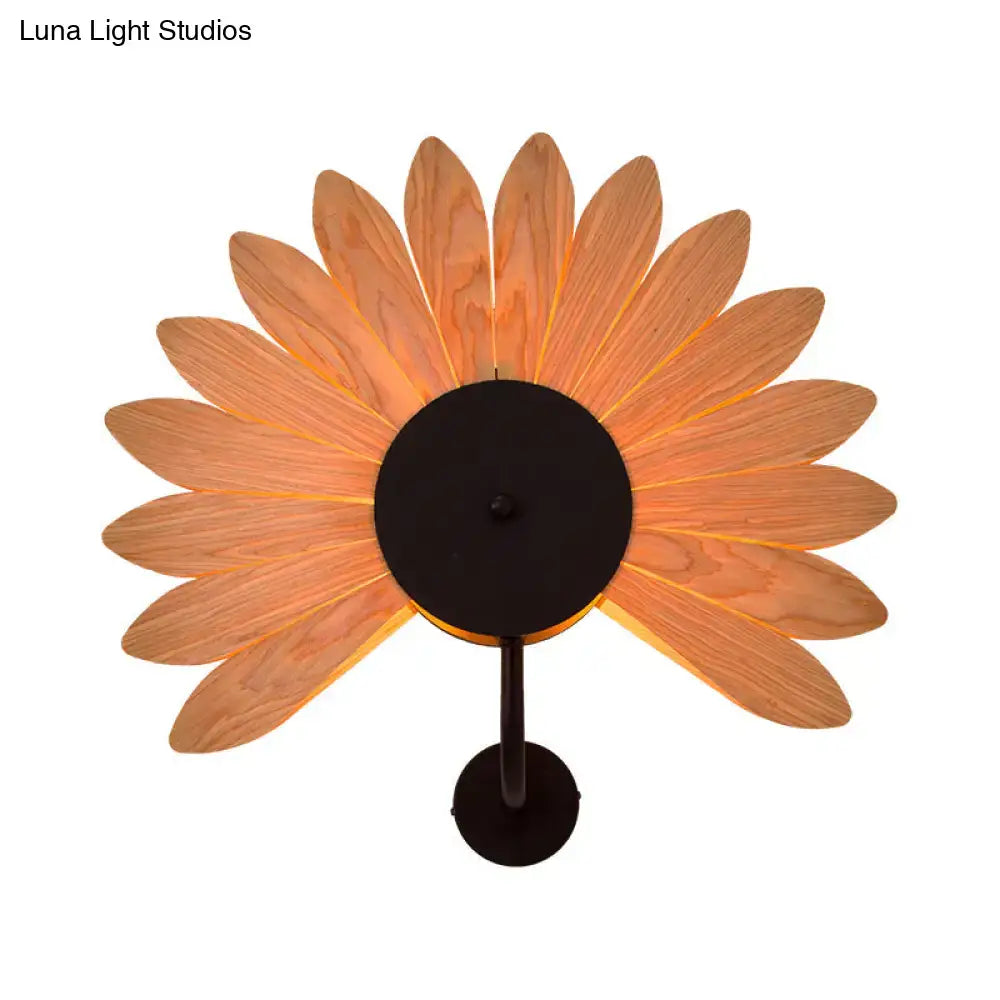 Black Wood Veneer Sconce