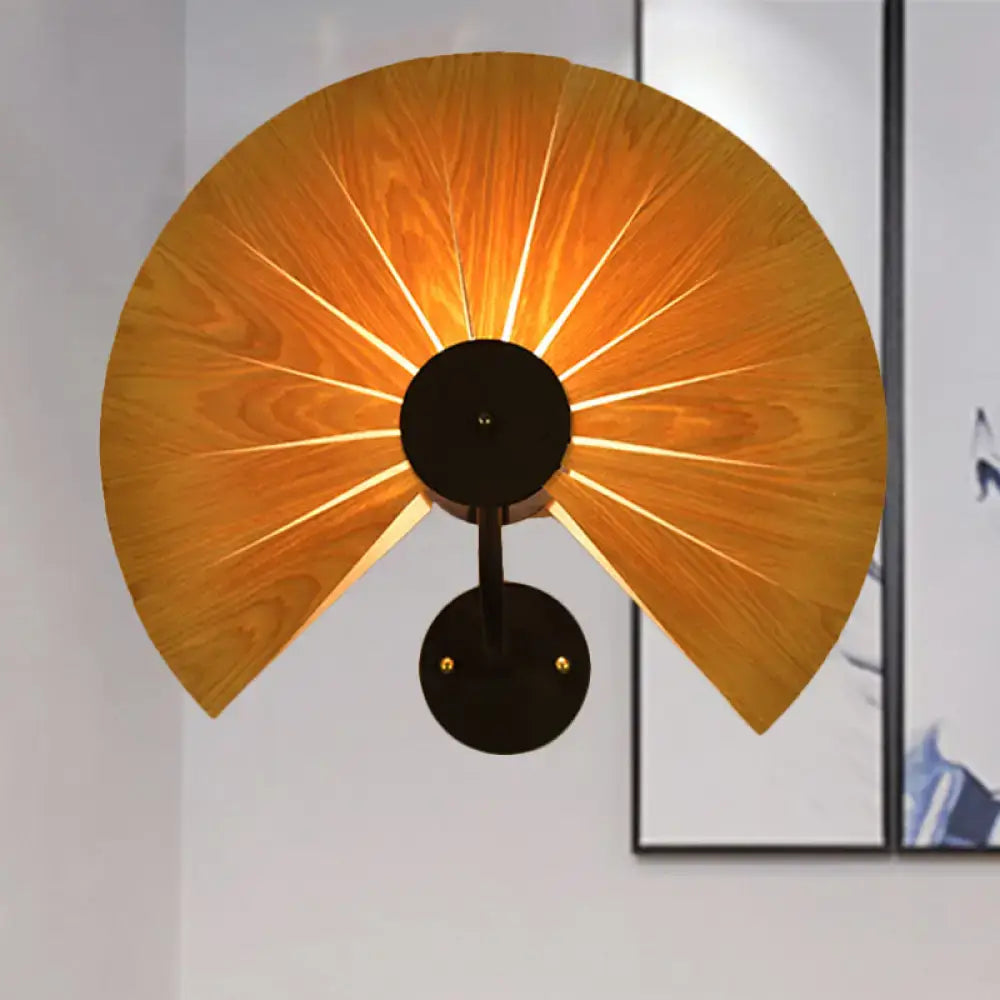 Black Wood Veneer Sconce