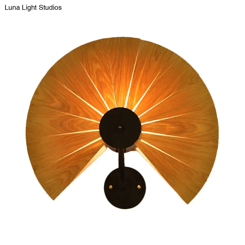 Black Wood Veneer Sconce