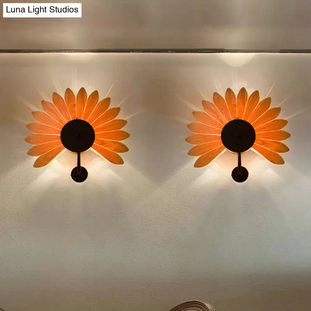 Black Wood Veneer Sconce
