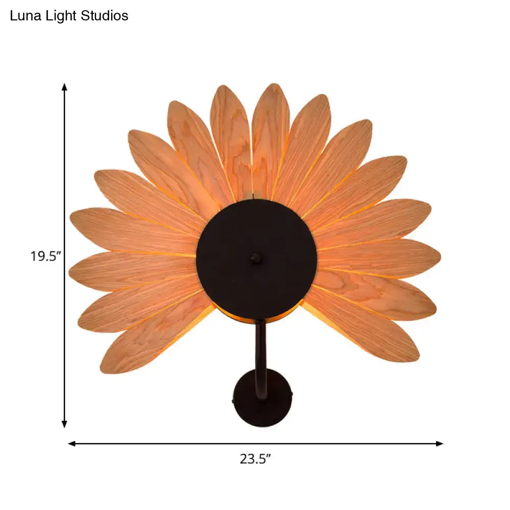 Black Wood Veneer Sconce