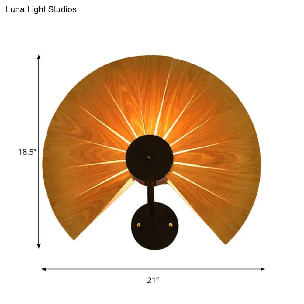 Black Wood Veneer Sconce