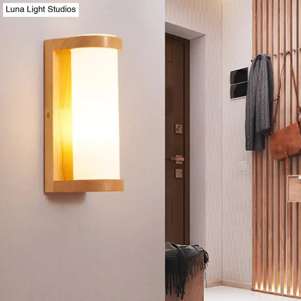 Wooden Rectangle Wall Sconce