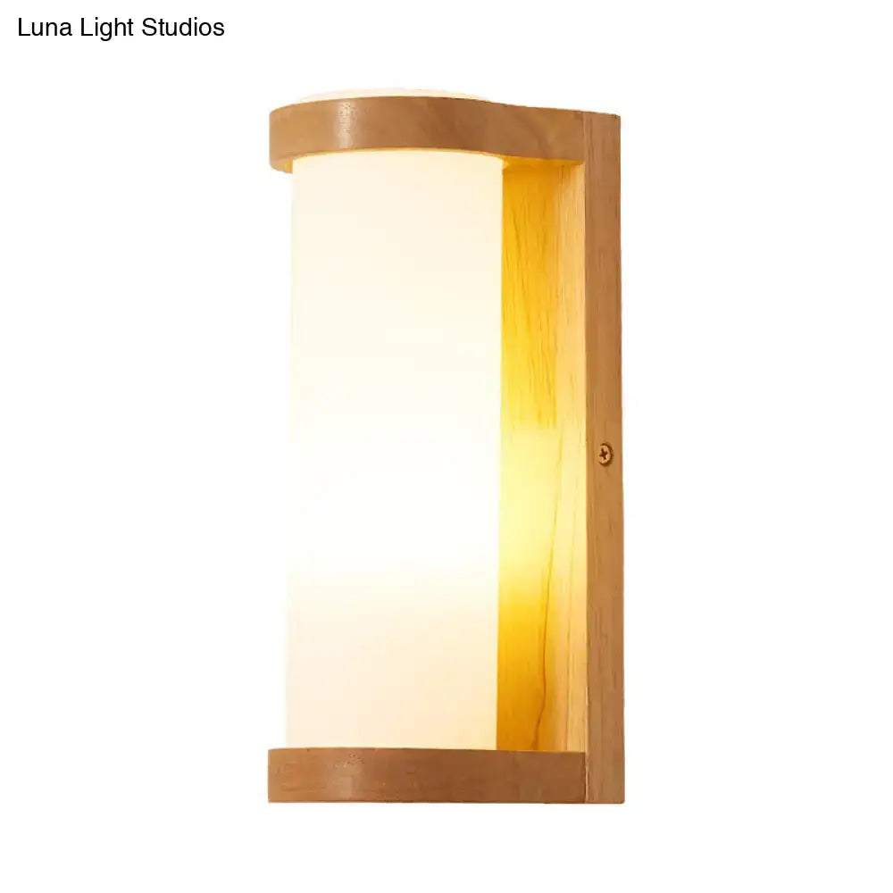 Wooden Rectangle Wall Sconce