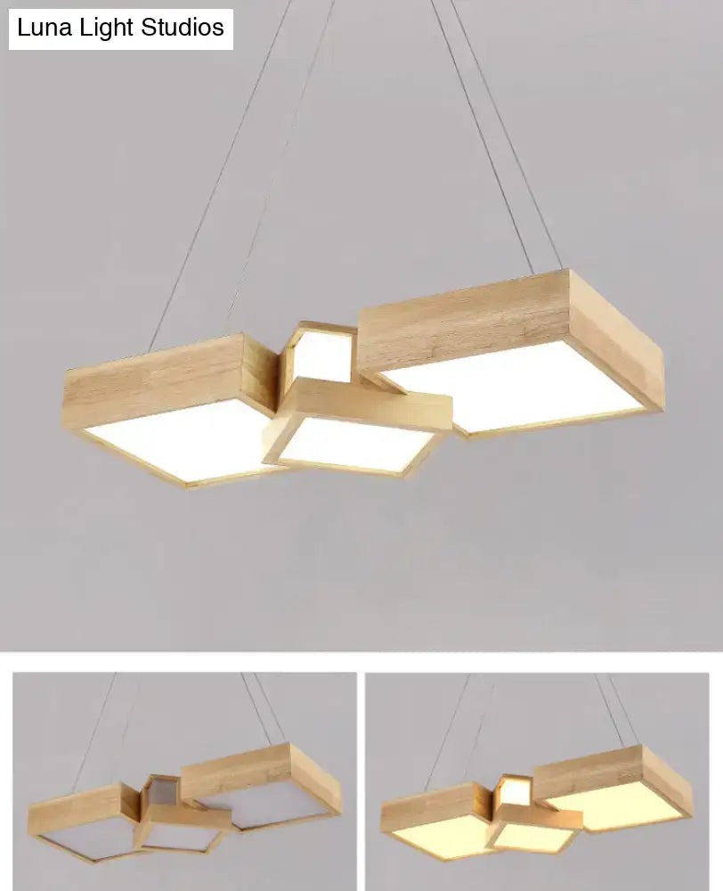 Wood Square Ceiling Light