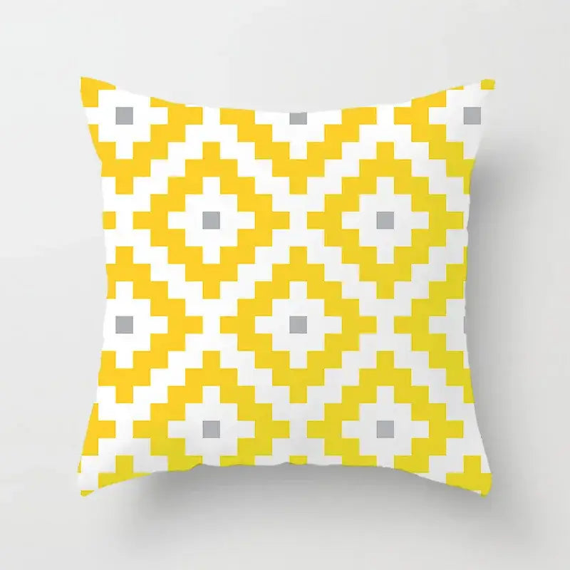 Yellow Gray Stripe Pillowcase
