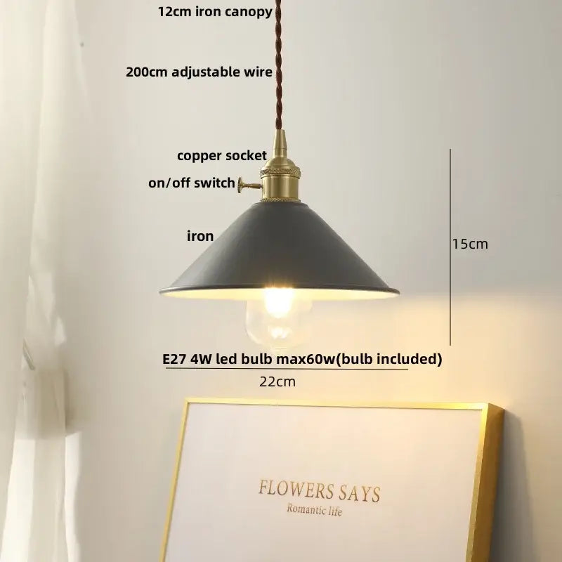 Yellow Conical Pendant Light