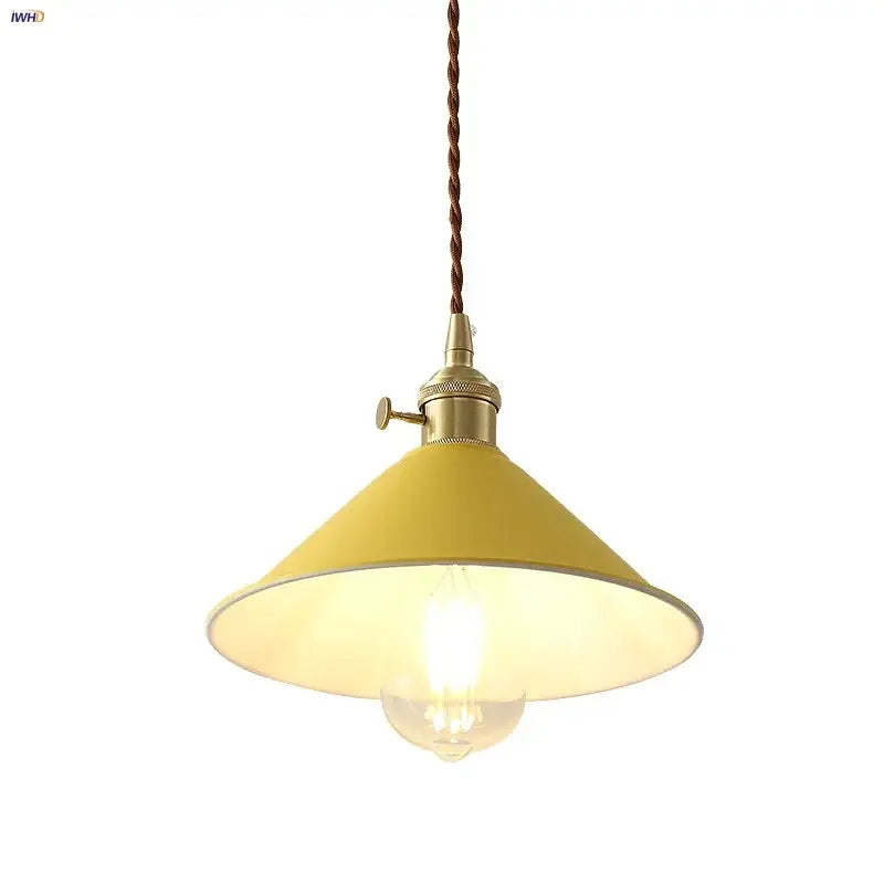 Yellow Conical Pendant Light