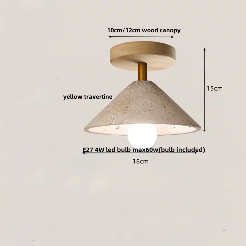 Yellow Travertine LED Ceiling Light
