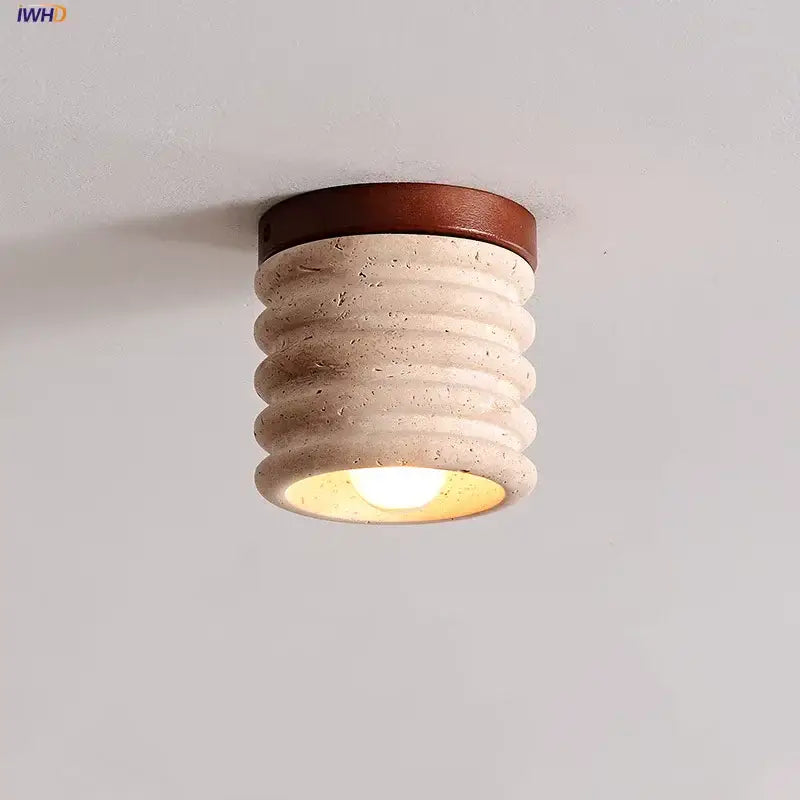 Yellow Travertine LED Ceiling Light