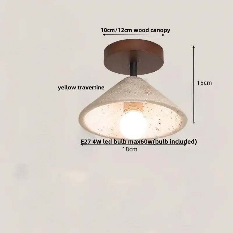 Yellow Travertine LED Ceiling Light