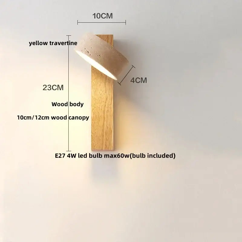 Yellow Travertine Wall Lamp Premium Stone