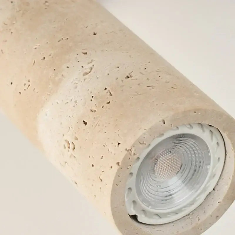 Yellow Travertine Wall Sconce with Rotating Design