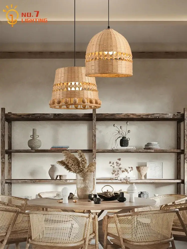 Bamboo Weave Pendant Light