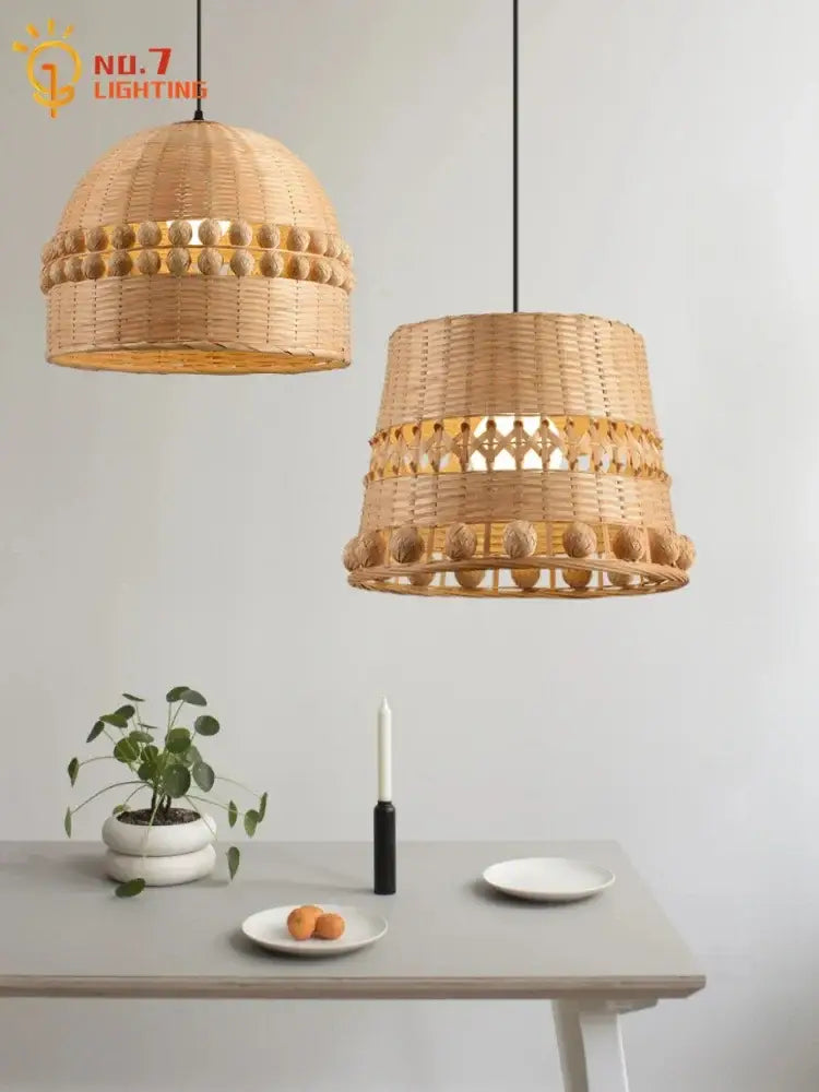 Bamboo Weave Pendant Light