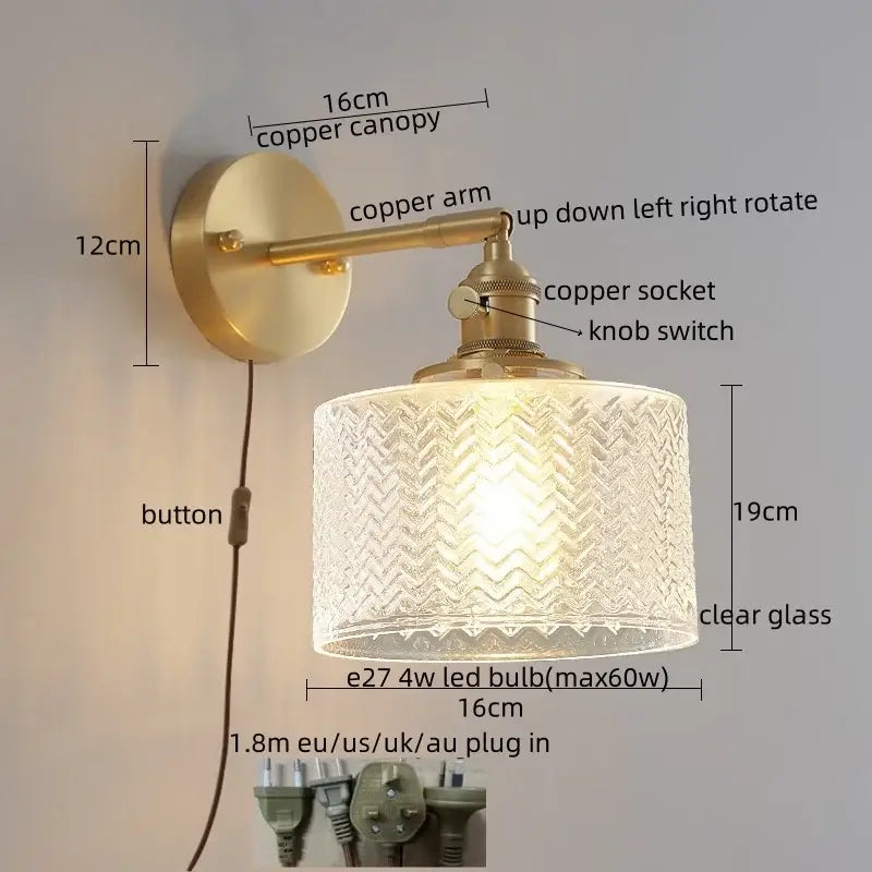 Green Glass Wall Lamp