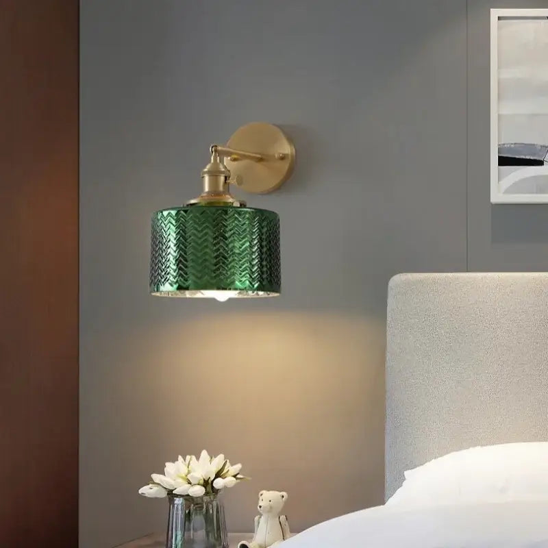 Green Glass Wall Lamp