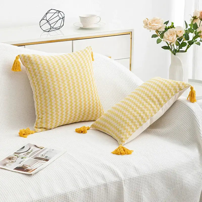 Zigzag Woven Cushion Cover