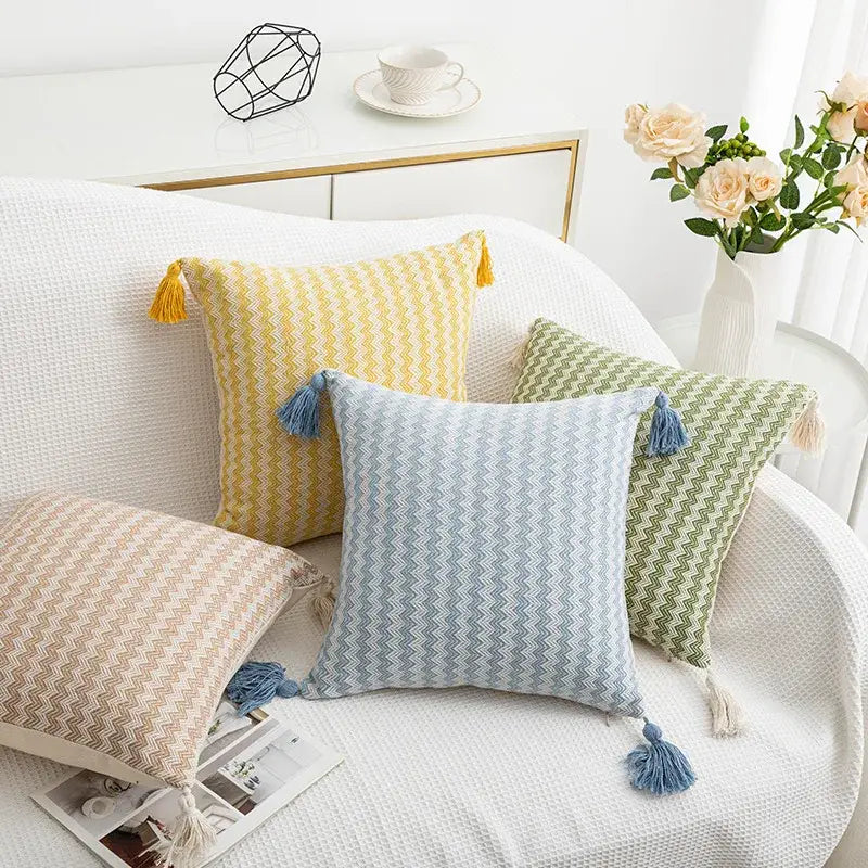 Zigzag Woven Cushion Cover